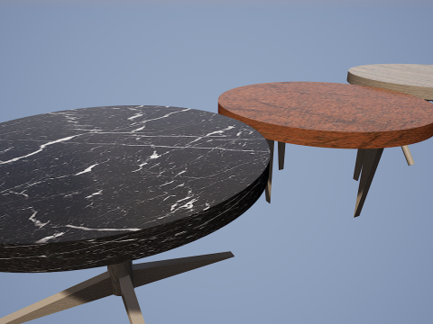 3 Modern Granite Table 4K 3D 모델