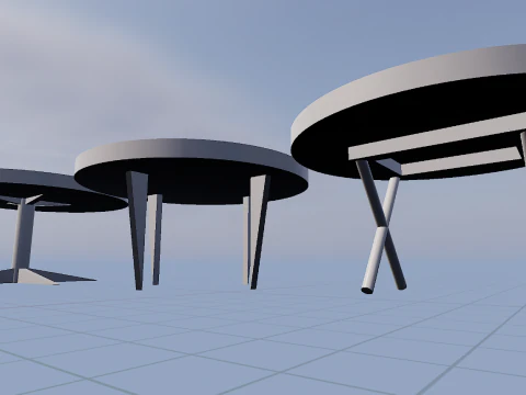 3 Modern Granite Table 4K 3D Model
