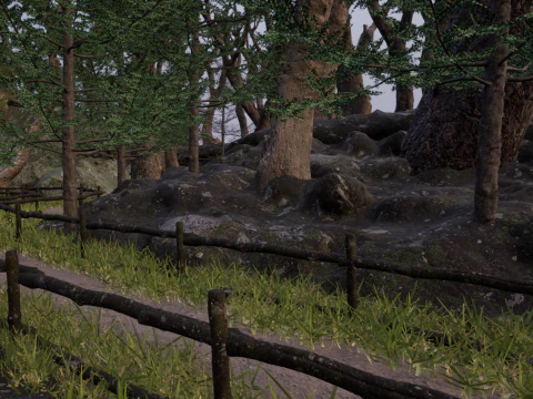 Horror Forest and Graveyard 3D Model