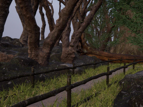 Horror Forest and Graveyard 3D Model