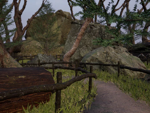 Horror Forest and Graveyard 3D Model