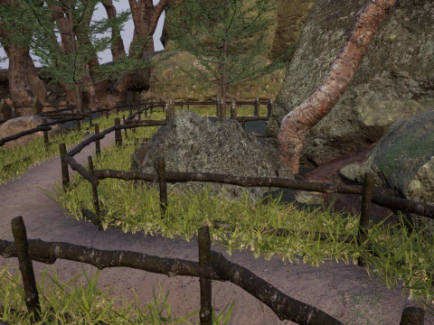 Horror Forest and Graveyard 3D Model