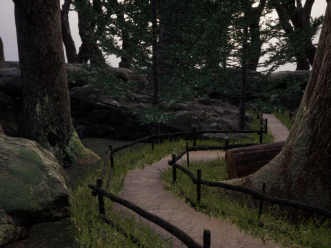 Horror Forest and Graveyard 3D Model