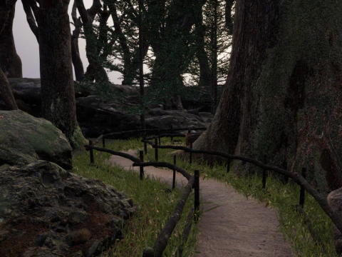 Horror Forest and Graveyard 3D Model