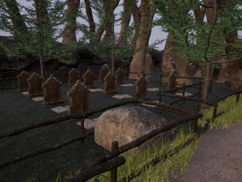 Horror Forest and Graveyard 3D Model