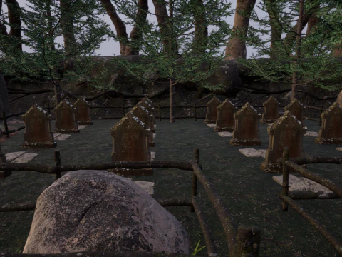 Horror Forest and Graveyard 3D Model