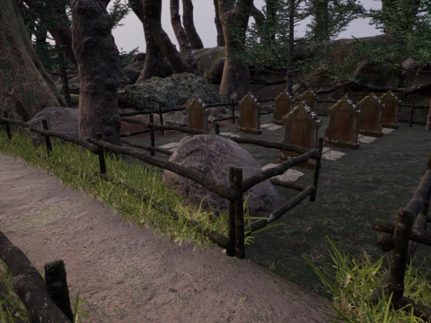 Horror Forest and Graveyard 3D Model