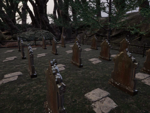 Horror Forest and Graveyard 3D Model