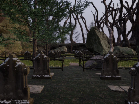Horror Forest and Graveyard 3D Model