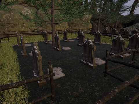 Horror Forest and Graveyard 3Dモデル