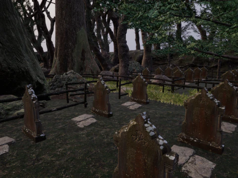 Horror Forest and Graveyard 3D Model