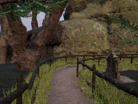Horror Forest and Graveyard 3D Model