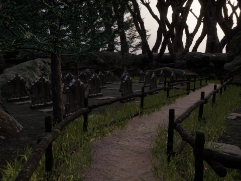 Horror Forest and Graveyard 3D Model
