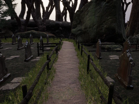 Horror Forest and Graveyard 3D Model