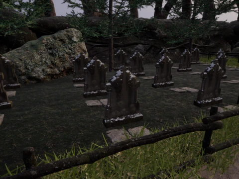 Horror Forest and Graveyard 3D Model