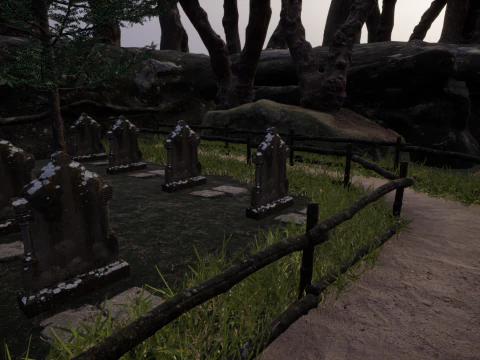 Horror Forest and Graveyard 3D Model