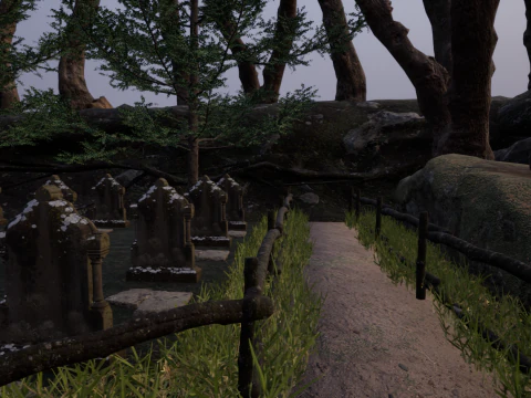 Horror Forest and Graveyard 3D Model