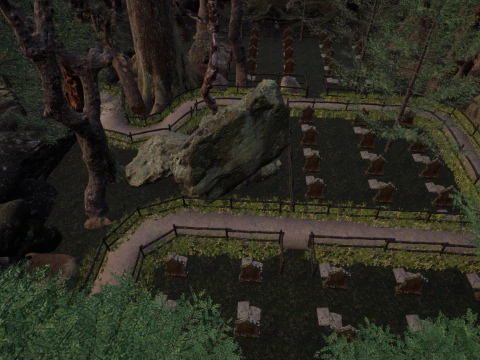 Horror Forest and Graveyard 3D Model