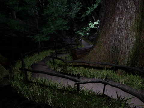 Horror Forest and Graveyard 3D Model