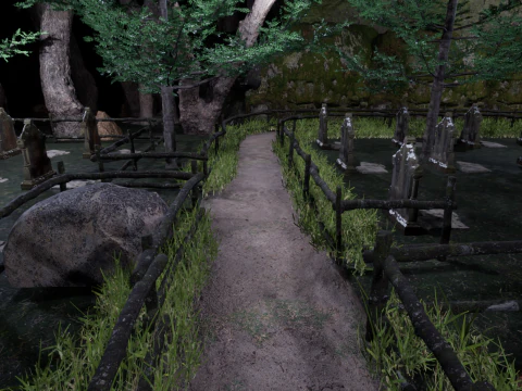 Horror Forest and Graveyard 3D Model