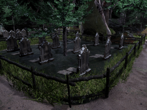 Horror Forest and Graveyard 3Dモデル