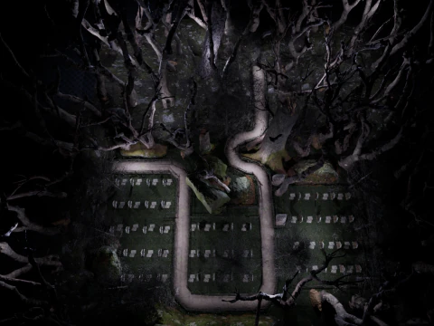 Horror Forest and Graveyard 3D Model