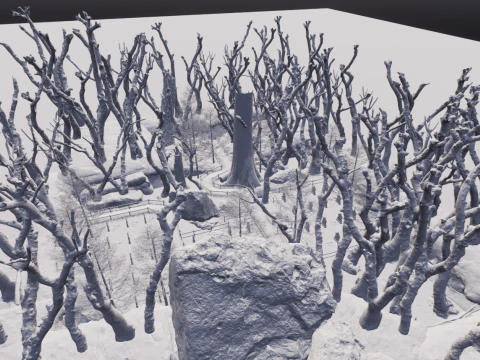 Horror Forest and Graveyard 3D Model