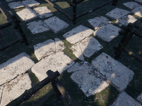 Haunted Church and Graveyard in a Dark Forest 3D Model