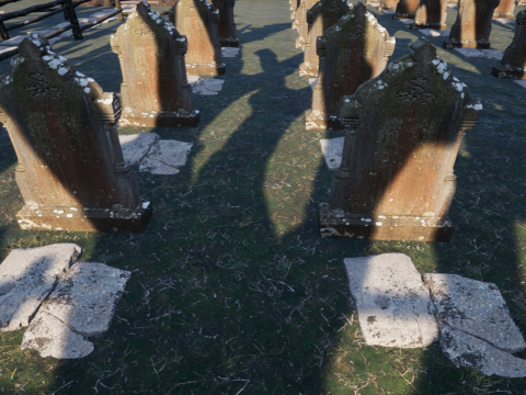 Haunted Church and Graveyard in a Dark Forest 3D Model