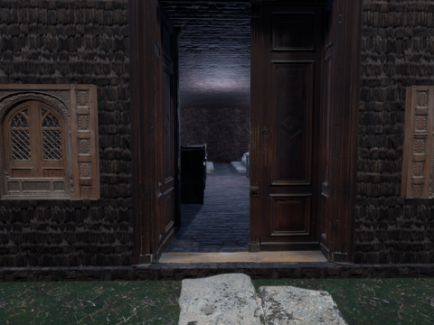 Haunted Church and Graveyard in a Dark Forest 3D Model