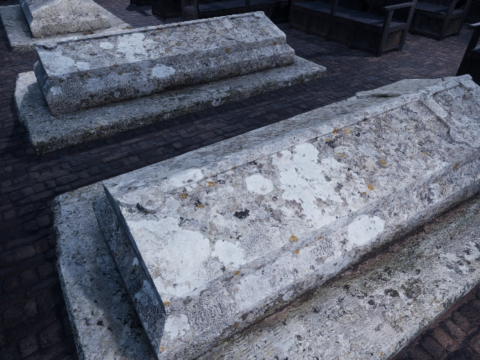 Haunted Church and Graveyard in a Dark Forest 3D Model