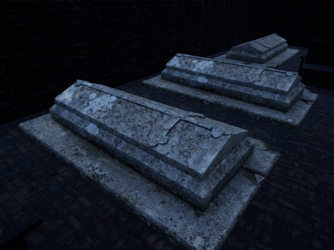 Haunted Church and Graveyard in a Dark Forest 3D Model
