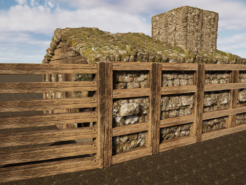 Horse Barn Exterior and Interior Modello 3D