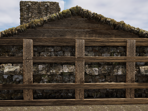 Horse Barn Exterior and Interior Modello 3D