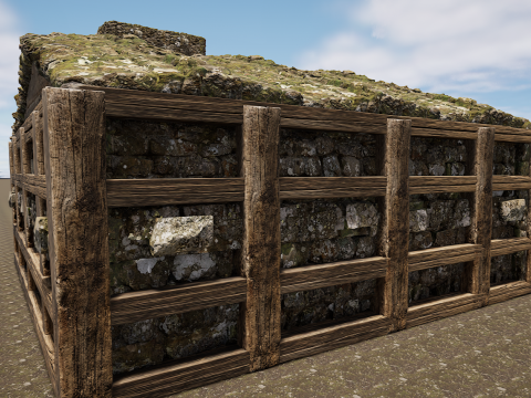 Horse Barn Exterior and Interior Modello 3D