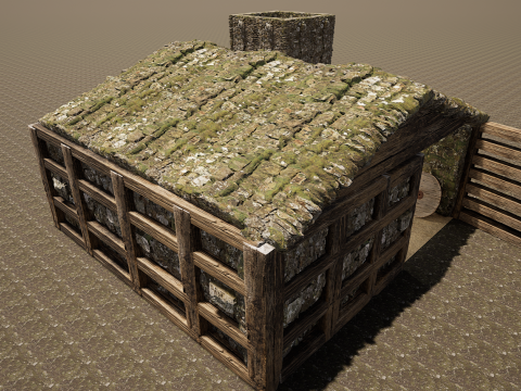 Horse Barn Exterior and Interior Modello 3D