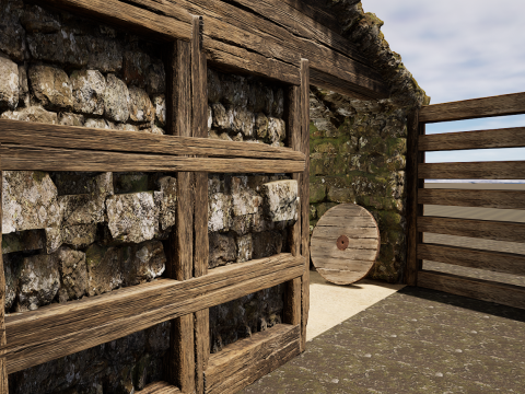 Horse Barn Exterior and Interior Modello 3D