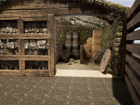 Horse Barn Exterior and Interior Modello 3D