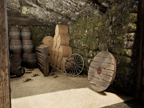 Horse Barn Exterior and Interior Modello 3D