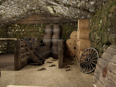 Horse Barn Exterior and Interior Modello 3D