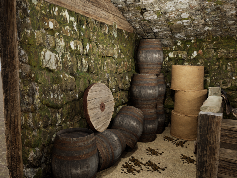 Horse Barn Exterior and Interior Modello 3D