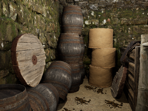 Horse Barn Exterior and Interior Modello 3D