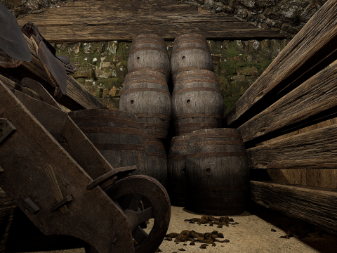 Horse Barn Exterior and Interior Modello 3D