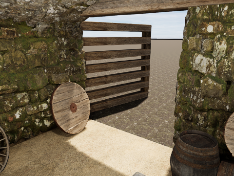 Horse Barn Exterior and Interior Modello 3D