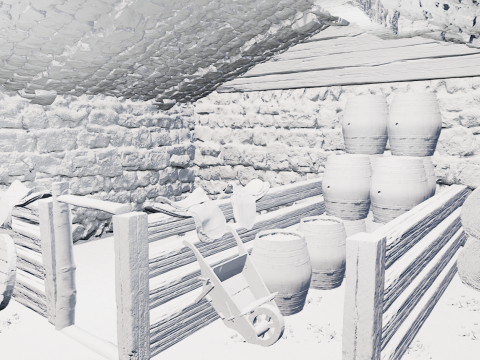 Horse Barn Exterior and Interior Modello 3D