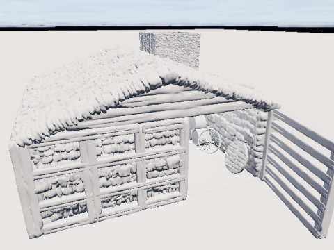 Horse Barn Exterior and Interior Modello 3D