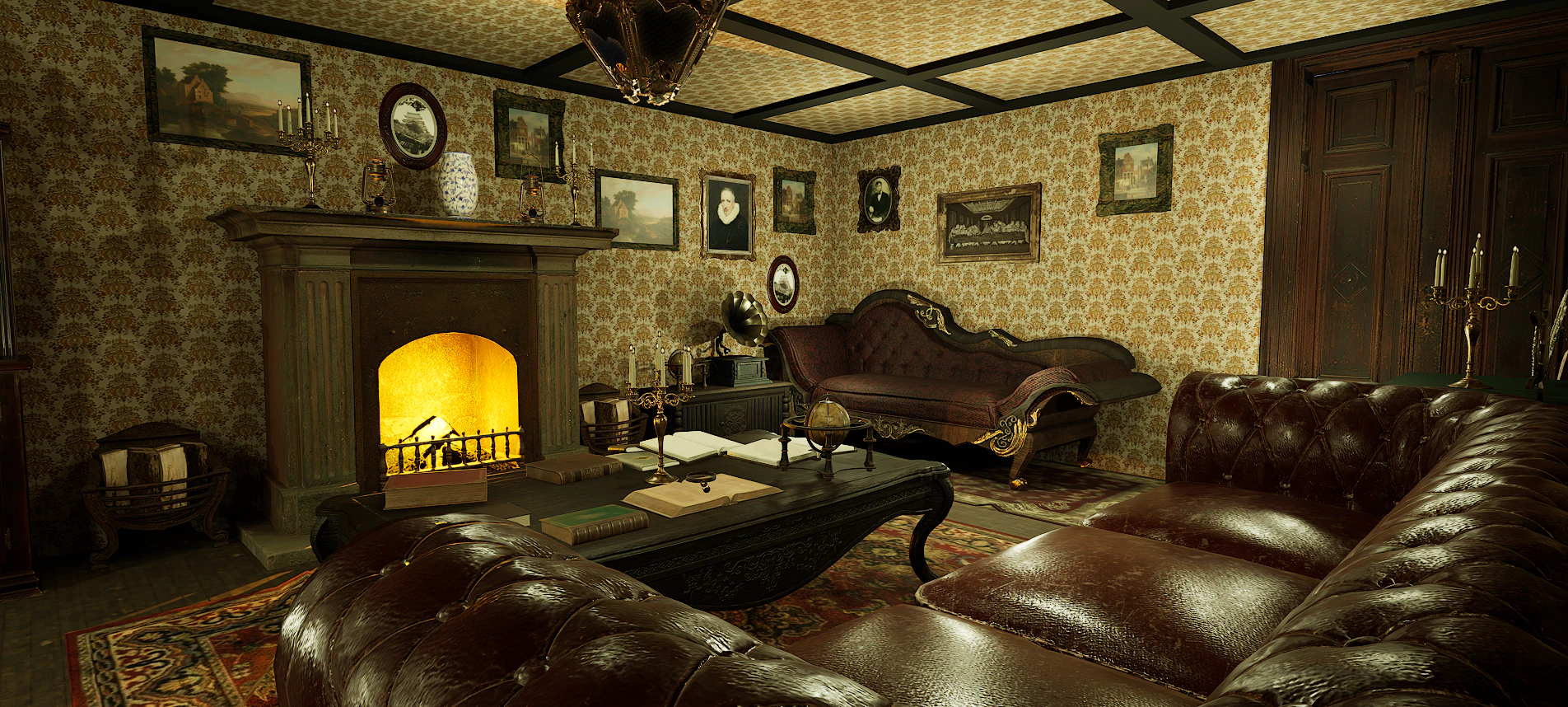 Victorian Room Highly Detailed 3D Model .c4d .max .obj .3ds .fbx .stl .blend
