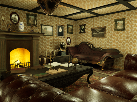 Victorian Room Highly Detailed Model 3D