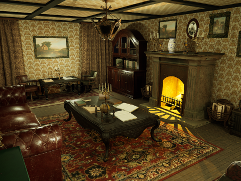 Victorian Room Highly Detailed 3D मॉडल