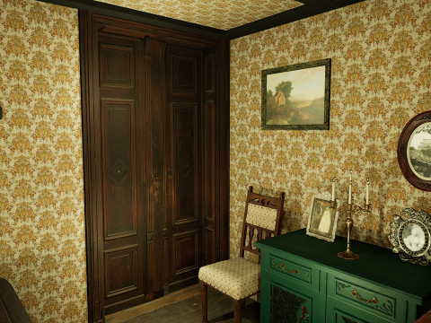 Victorian Room Highly Detailed 3D मॉडल